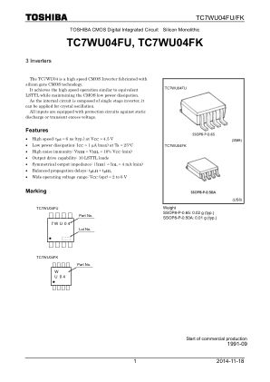 TC7WU04FK datasheet cover page