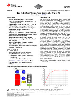 BQ500412 datasheet cover page
