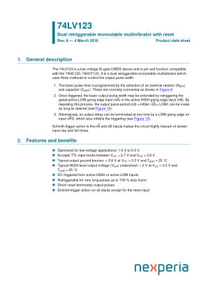74LV123DB datasheet cover page