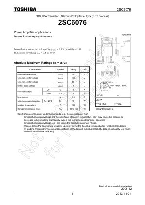 2SC6076 datasheet cover page