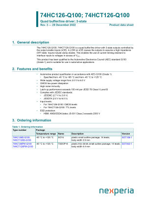 74HC126D-Q100118 datasheet cover page