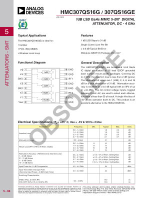 HMC307 datasheet cover page