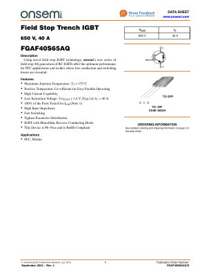 FGAF40S65AQ datasheet cover page