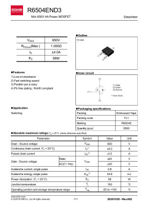R6504END3 数据手册首页