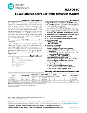 MAXQ61C 数据手册首页