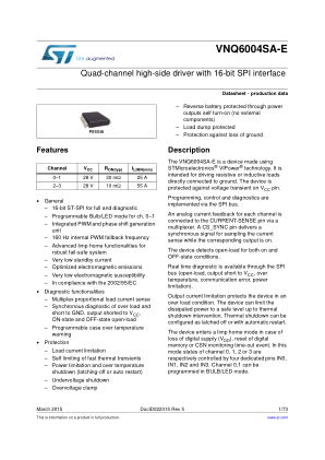 VNQ6004SA-E 数据手册首页