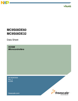 MC9S08DE60 数据手册首页