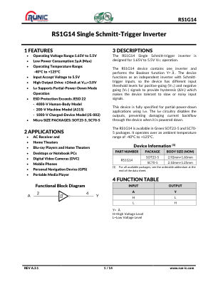 RS1G14 datasheet cover page