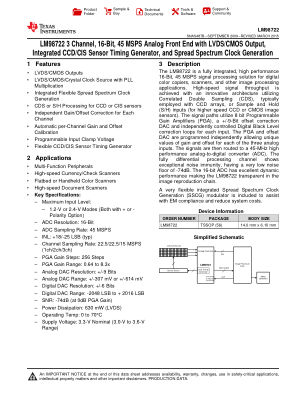 LM98722 datasheet cover page
