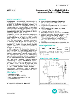 MAX16816 datasheet cover page