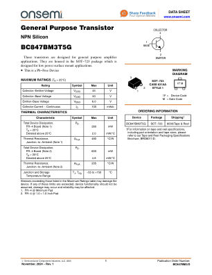 BC847BM3 datasheet cover page