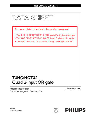 74HCT32PW datasheet cover page