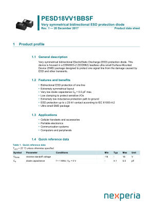 PESD18VV1BBSFYL datasheet cover page