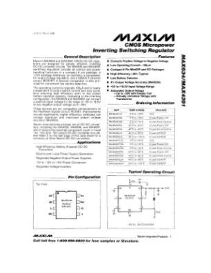 MAX4391-MAX634 数据手册首页