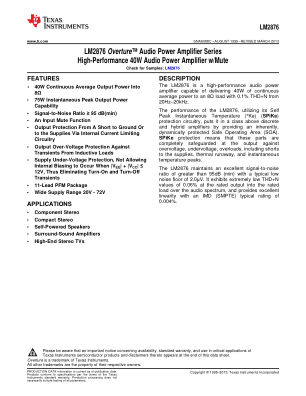 LM2876 datasheet cover page