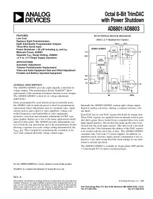 AD8801 datasheet cover page