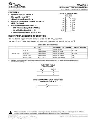 SN74ALVC14 datasheet cover page