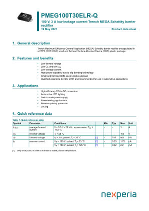 PMEG100T30ELR-QX datasheet cover page
