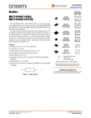 MC74VHC1G50 数据手册首页