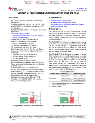 TLIN2021A-Q1 datasheet cover page