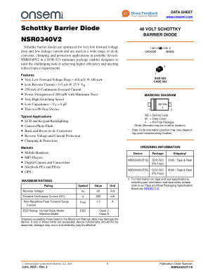 NSR0340V2T1 datasheet cover page