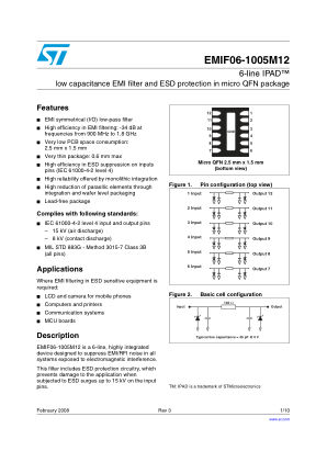 EMIF06-1005M12 datasheet cover page