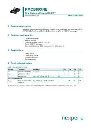 PMCB60XNEZ datasheet cover page