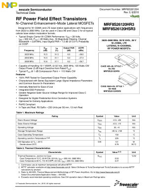 MRF8S26120H 数据手册首页