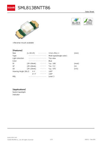 SML813BNT 数据手册首页