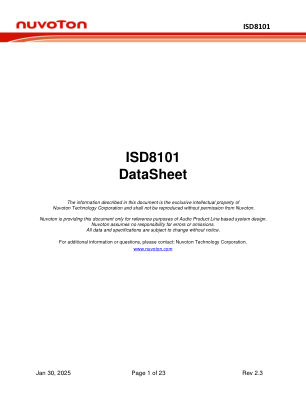 ISD8101 数据手册首页
