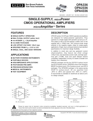 OPA4336 datasheet cover page