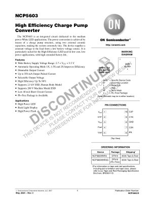 NCP5603 datasheet cover page