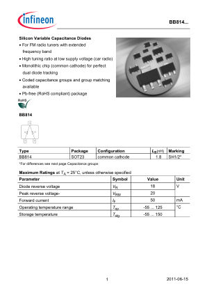 BB814 datasheet cover page
