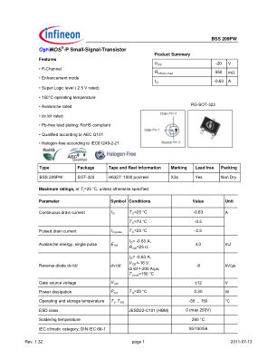 BSS209PW datasheet cover page