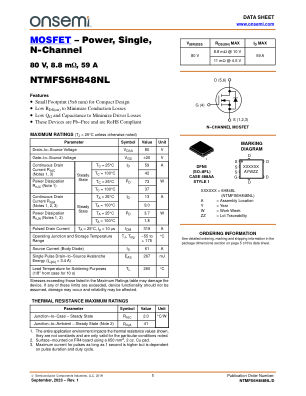 NTMFS6H848NL 数据手册首页