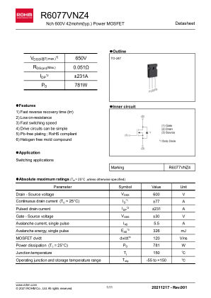 R6077VNZ4 数据手册首页