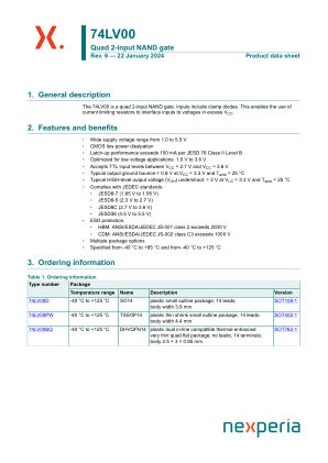 74LV00D datasheet cover page