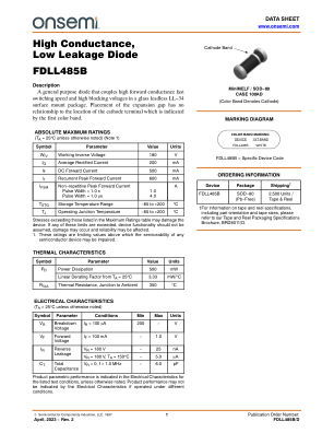 FDLL485B 数据手册首页
