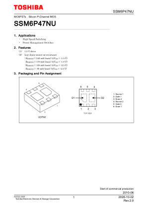 SSM6P47NU 数据手册首页