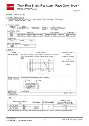 UCR03EVPJL 数据手册首页