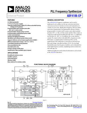 ADF4106-EP 数据手册首页
