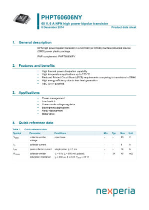 PHPT60606NY datasheet cover page