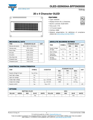 OLED020N004ABPP5N00000 datasheet cover page