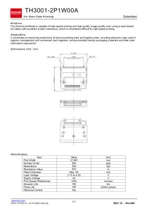 TH3001-2P1W00A 数据手册首页