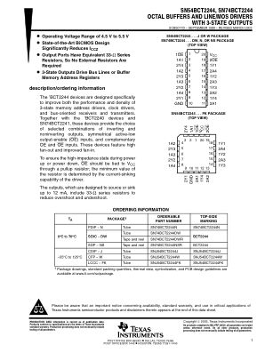 SN74BCT2244 datasheet cover page
