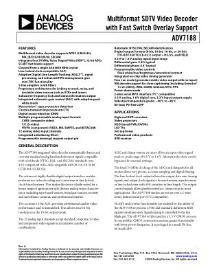 ADV7188 数据手册首页