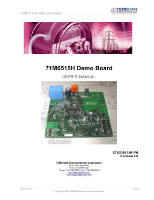 71M6515H-DB 数据手册首页