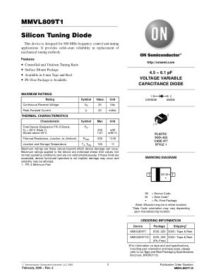 MMVL809T1 datasheet cover page