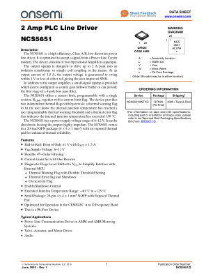 NCS5651 datasheet cover page