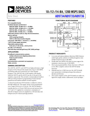 AD9734 datasheet cover page